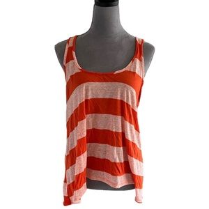 Equipe orange striped high low racer back tank. Size M